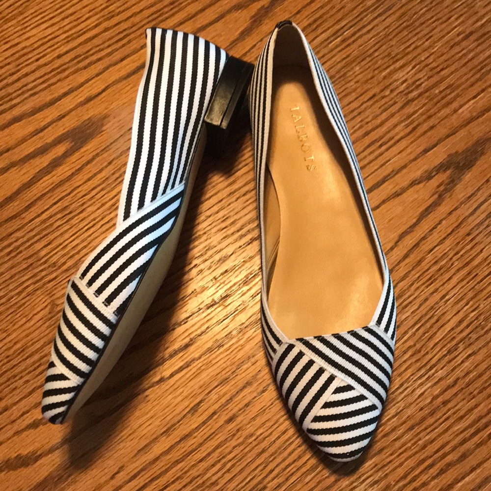 Talbots Edison Ribbons black/white stripe size 8.5